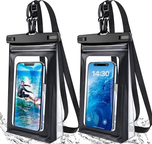 2 Pack Waterproof Phone Pouch Floating Large Waterproof Cellphone Dry Bag Case for iPhone 14 13 12 11 Pro Max XS XR X Galaxy S21 Samsung S22 Up to...