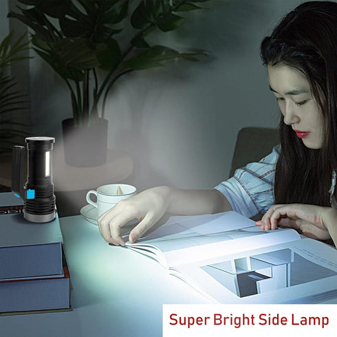 Wrrozz LED Flashlight High Lumens - USB Rechargeable Flashlight for Camping, Hiking, Walking - Powerful Emergency Flashlight with 4 Modes for Outd...