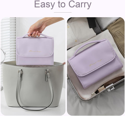 6-in-1 Roll-up Makeup Bag with 3 Detachable PVC Zip Pouches, Clear TSA Approved Travel Toiletry Bag Organizer for Cosmetics, First Aid, Medicine, ...