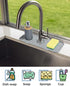 Kitchen Sink Splash Guard - Silicone Faucet Handle Drip Catcher Tray, Dish Soap Dispenser and Sponge Holder Mat Behind Faucet, Kitchen Gadgets Sin...