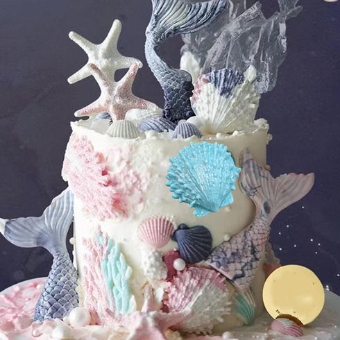 Marine Theme Cake Fondant Silicone Mold Seashell Candy Molds For Sugar Cake Decorating Cupcake Topper Chocolate Gum Paste Polymer Clay...