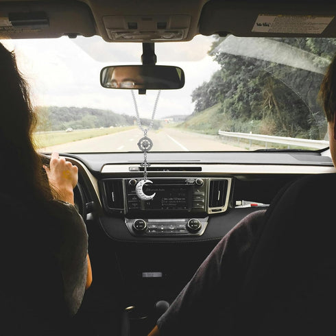 Cross Car Hanging Ornament Charm,Birthday Valentines for Him Husband Mens Mom Family Friends (Moon)...