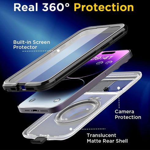 AICase Self-Check Waterproof Phone Case for iPhone 13 Pro, Underwater Touchscreen Water Proof Dustproof Snowproof Diving Phone Case Built-in Scree...