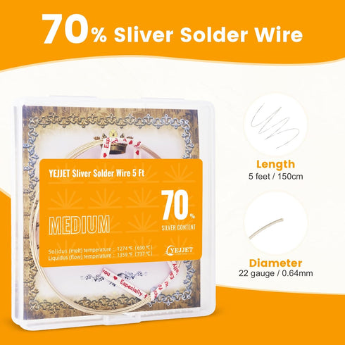 Silver Solder Wire Medium Silver Solder 22 Gauge for Jewelry Repair Silver Repair 5 FT...