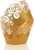Cupcake Wrappers, KPOSIYA 100 Pack Cupcake Wraps Filigree Artistic Bake Cake Paper Cup Little Vine Laser Cut Liner Baking Cups Muffin Case Trays f...