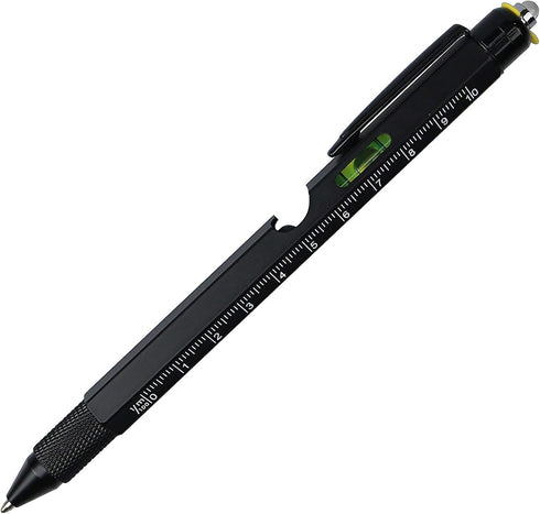 Uzi Tactical Utility Pen Features Screwdriver, Stylus, Ruler, Phone Holder, A Level, LED Light, Refillable Ballpoint Writing Tactical Pen, Black, ...
