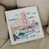 Golden Gate Bridge Stencil 11.8×11.8inch Large Bridge River Boat Stencil Reusable Cityscape Silhoutte Drawing Template with Paint Brush for Art Cr...