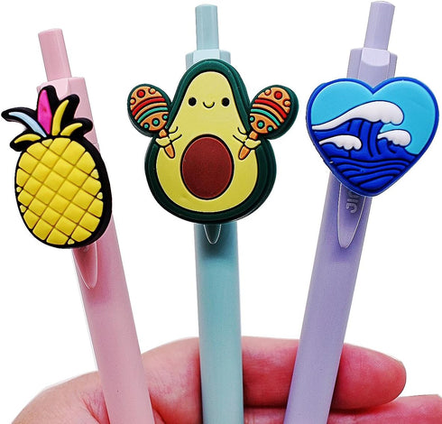 YEALQU 45PCS Random Different Pencil Topper Decoations Cute PVC Pencil Toppes Lovely Black Clip Pencil Decoration Accessories for Pupil/Junior Stu...