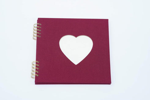 DIY Linen Scrapbook Photo Album - Handmade Double Coil Design - 15 Blank White Inner Sheets - 6.3 x 6.3 inches - Ideal for DIY Sketching, Painting...