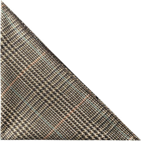 King & Priory Brown & White Dogtooth Check Tweed Pocket Square, Handkerchief, Houndstooth...
