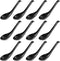 Patelai 12 Pieces Asian Soup Spoons Melamine Rice Spoons Noodle Soup Spoons Chinese Won Ton Soup Spoon Japanese Soup Spoon for Home and Kitchen(Bl...