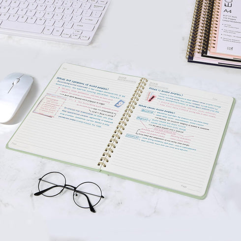 EOOUT Spiral Notebook 8.5 x 11, A4 Lined Large Hardcover Notebooks for Women Men, 110 Pages College Ruled Notebook for Work School Note Taking(Lig...