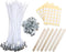 MILIVIXAY 100PCS 8 inch Candle Wicks with 100 Metal Tabs, 100PCS Candle Wick Stickers and 6PCS Wooden Candle Wick Holders - Wicks Coated with Para...