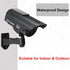 F FINDERS&CO Dummy Solar Security Camera, Bullet Fake Surveillance System with Realistic Red Flashing Lights and Warning Sticker Indoor Outdoor (1...