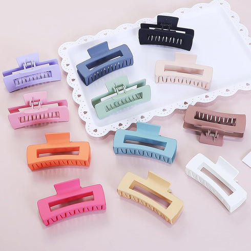 Sisiaipu 4.1 Inch Large Hair Claw Clips 12 Pcs Big Claw Clips for Thick Hair Square Hair Clips Jumbo Jaw Clips Bulk Hair Accessories for women and...