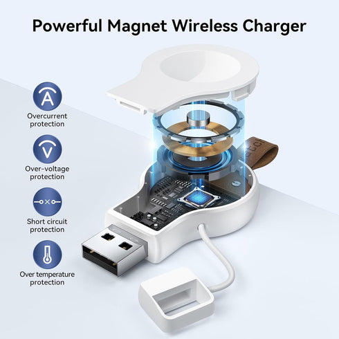 NEWDERY Charger for Apple Watch Portable iWatch USB Wireless Charger, Travel Cordless Charger with Light Weight Magnetic Quick Charge for Apple Wa...