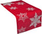 XD17141 Glisten Snowflake Embroidered Christmas Table Runner, 16 x 36-Inch, Red...