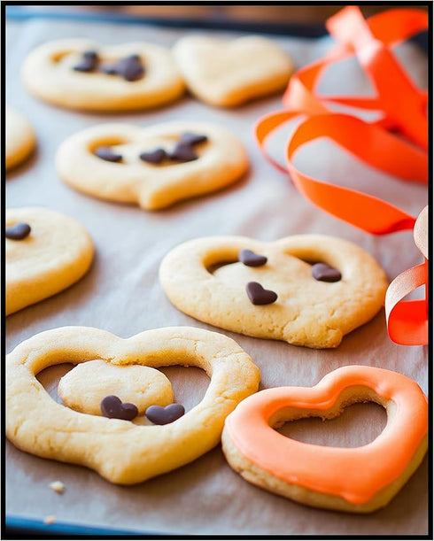 Posterizer 1 pcs-cute heart shaped cookies-Vanentine's themed poster -3-Romantic Art-Holiday Poster Collection-Gift for Couples boyfriend girlfrie...