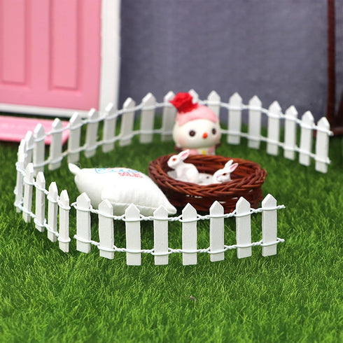 ONEST 3 Pieces Miniature Fairy Garden Fence Mini Wood Ornament Fence Fairy Garden Fence Supplies for Home Garden Plant Decorations...