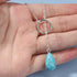 Boho Turquoise Y Necklace Silver Circle Teardrop Necklace Choker Blue Gemstone Lariat Necklace Vintage Gem Drop Necklace Jewelry for Women and Gir...