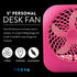 O2COOL Treva 5 Inch Battery Powered Fan Portable Desk Fan 2 Cooling Speeds with Compact Folding & Tilt Design Cubicle Accessories Small Portable (...