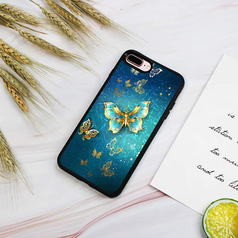 for iPhone 8, iPhone 7, iPhone SE 2 (2020), Art Design Soft Back Case Phone Cover, HOT12154 Blue Butterfly...