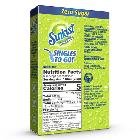 Sunkist Soda Lemon Lime Singles To Go Drink Mix, 0.53 OZ, 6 CT...