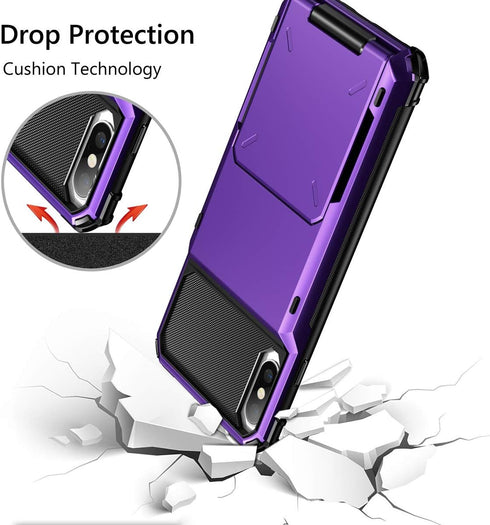 Vofolen Case for iPhone Xs Max Case Wallet ID Slot Credit Card Holder Scratch Resistant Dual Layer Protective Bumper Rugged TPU Rubber Armor Hard ...