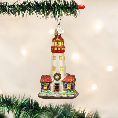 Old World Christmas Collection Glass Blown Ornaments for Christmas Tree Lighthouse...