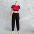 1/6 Scale Figure Doll Clothes T-Shirt + Pant Costume for 12 inch Female Action Figure Phicen/TBLeague Toy Clothes (Red+Black)...