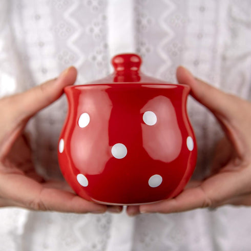 City to Cottage Ceramic Sugar Bowl with Lid, 10oz Sugar Contanier for Coffee Bar, Sugar Dispenser Bowl, Salt - Condiment Pot for Kitchen Counter, ...