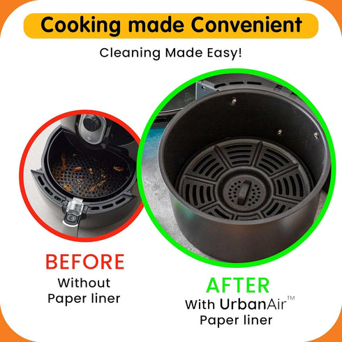 8-Inch Round Air Fryer Paper Liners for Easy Cleanup - Non-Stick, Heat-Resistant, and Perfect Fit for Hassle-Free Cooking | Bleach-Free Parchment|...