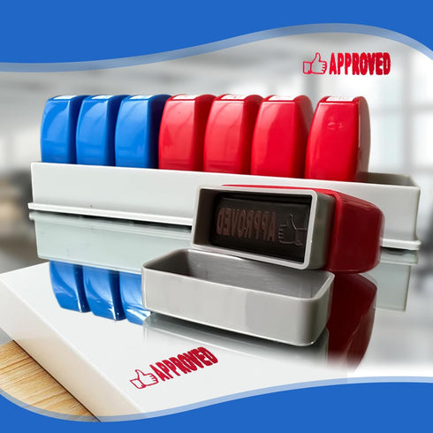 Self Inking Office Stamp Set for Approved Paid Completed Copy Faxed Scanned 8 PCS Stamps Busines Stamps Message Account Work Stamp...