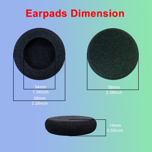 Ear Pads for Jabra Headset, Replacement Ear Cushions Headphone Earpads for Jabra PRO 920 930 9450 9470 GN2000 BIZ 1500 1900 2400II Plantronics HW2...