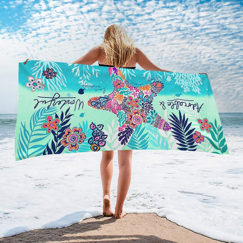 Beach Towel Microfiber Beach Towels Sand Free Quick Dry Lightweight Travel Towels Oversized Large Quick Cute Starfish Design 30×60 inch Beach Towe...