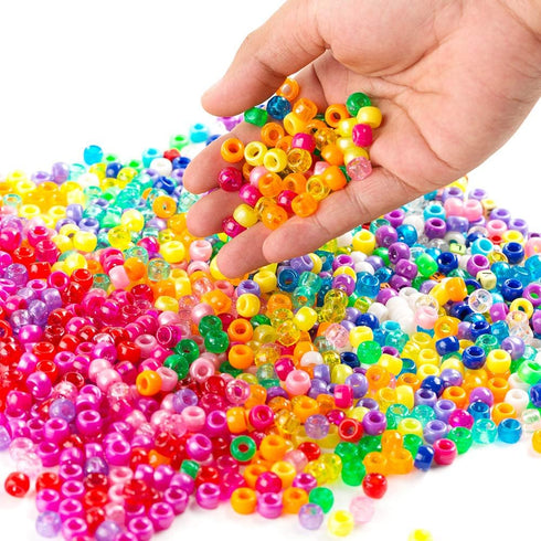 Pony Beads, 4,600 pcs 9mm Pony Beads Set in 27 Colors with Letter Beads, Star Beads and Elastic String for Bracelet Jewelry Making by INSCRAFT...