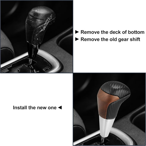 X AUTOHAUX Car Auto Automatic Gear Stick Shift Knob for Toyota Land Cruiser 4Runner 2003-2021 for Tundra for Lexus LX Black Carbon Fiber Pattern W...