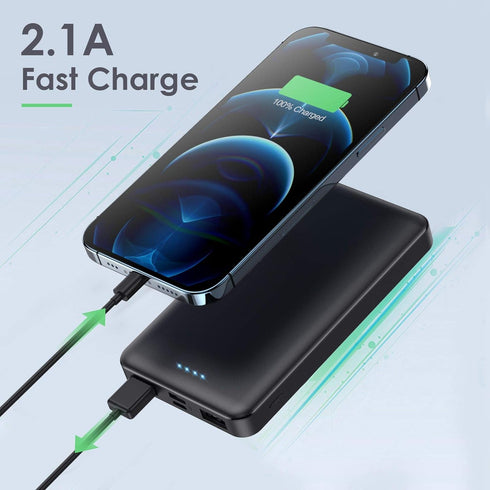 Portable Charger Power Bank 10000mAh?2 Pack?Ultra Slim Portable Phone Charger with USB C Input & 2 Output Backup Charging External Battery Pack Co...