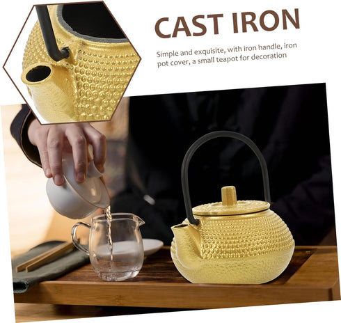 cast iron teapot tea set whistling kettle stovetop whistling tea pot tea pots dollhouse decoration accessories housewarming teapot figurine mini i...