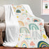 Boho Rainbow Throw Blanket for Girls, Rainbow Blanket Throw Baby Girl Crib, Soft Cozy Flannel Rainbow Blanket Kids, Fluffy Fleece Bohemian Rainbow...