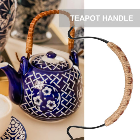 Luxshiny Rattan Metal Handle for Ceramic Pot Teapot Handle Replacement Whistleing Kettle Handle Grip for Chinese Teapot Ceramic Pottery Tea Pots...