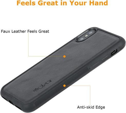 molzar GripBig Series for iPhone Xs and iPhone X Case, Built-in Metal Plate for Magnetic Mount, Works with Qi-Certified Chargers, Compatible with ...