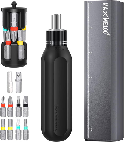 MAXME100® Magnetic 12-in-1 Household Ratcheting Screwdriver Set - Professional Tool kit for Home Improvement (Ratchet-14 in 1)...