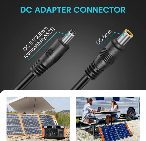 4-in-1 Solar Panel Adapter Connectors to Anderson XT60 DC 5.5x2.1mm DC 7.9x0.9mm Connector Solar Splitter Parallel Adapter Cable for Solar Portabl...