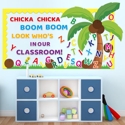 Summer Bulletin Board Summer Classroom Decoration Letter Palm Tree Cutouts Chicka Chicka Boom Boom Bulletin Board for Teachers Students Hawaiian P...