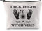 G2TUP Witch Gift Wicca Witchcraft Cosmetic Bag Thick Thighs Witch Vibes Makeup Bag Halloween Pagan Wiccan Gift (Thick Thighs Witch Vibes White Bag...