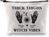 G2TUP Witch Gift Wicca Witchcraft Cosmetic Bag Thick Thighs Witch Vibes Makeup Bag Halloween Pagan Wiccan Gift (Thick Thighs Witch Vibes White Bag...