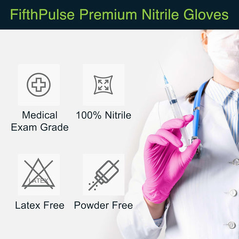 Fuchsia Hot Pink Nitrile Disposable Gloves - 50 Count - 3 Mil Nitrile Gloves X Small - Powder and Latex Free Rubber Gloves - Surgical Medical Exam...
