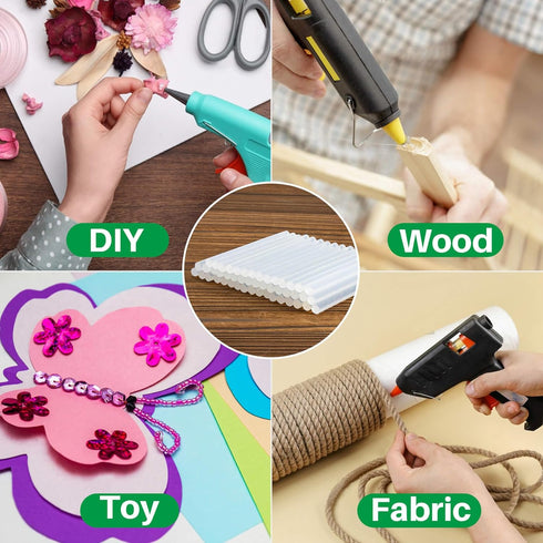 50PCS Mini Hot Glue Sticks - Mini Glue Gun Sticks, 4" Long x 0.27" Diameter, Clear Hot Glue Sticks Small for Fabric,Wood,Paper,Metal,Plastic...