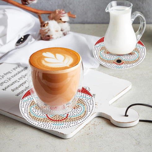 4 PCS Christmas Diamond Art Coasters Kit, DIY Diamond Painting Coasters for Adults, 5D Xmas Diamond dot Kits Santa Claus Coasters Craft Supplies g...